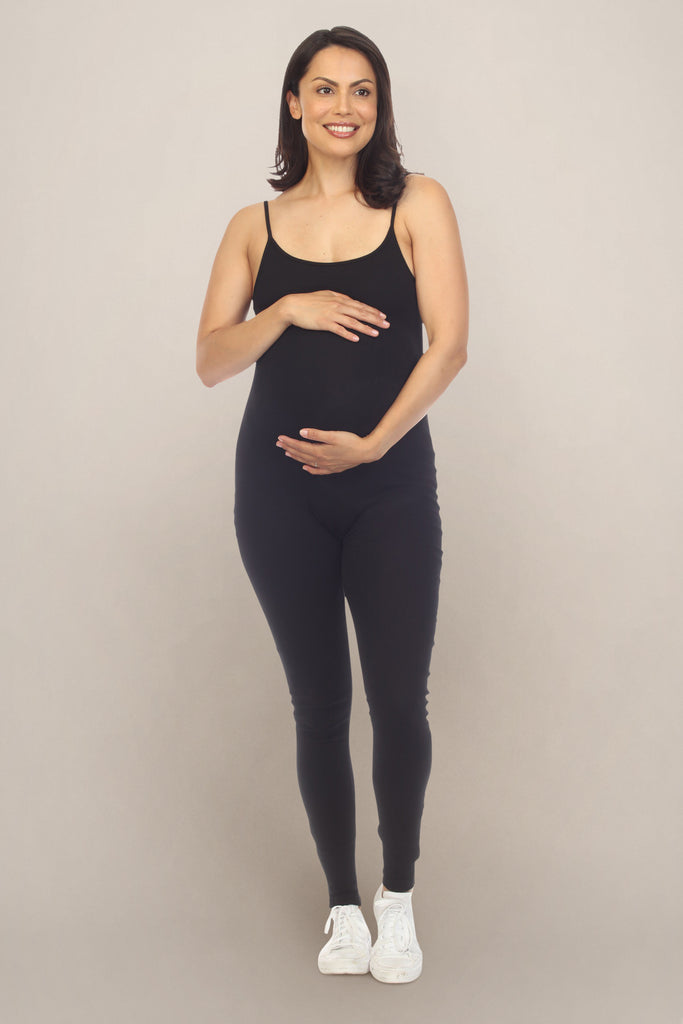 Casual Black Jumpsuit Maternity Dress