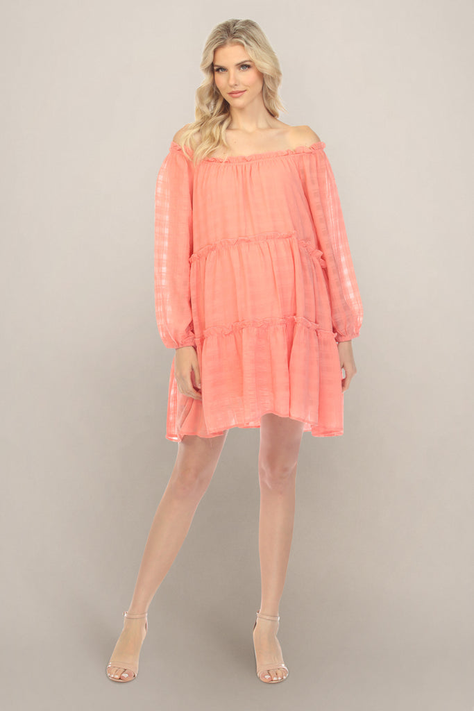 Coral Maternity Dress Front