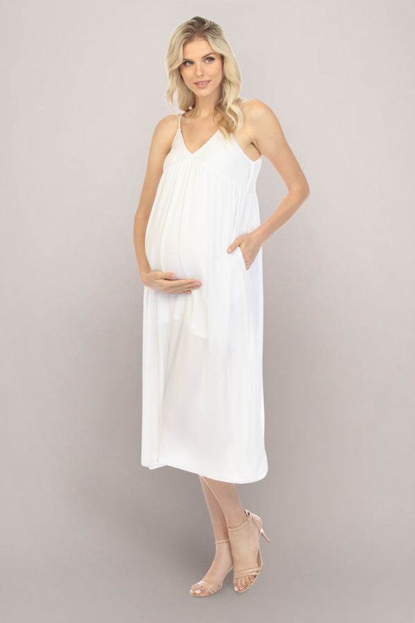 Natural White Maternity Dress Side