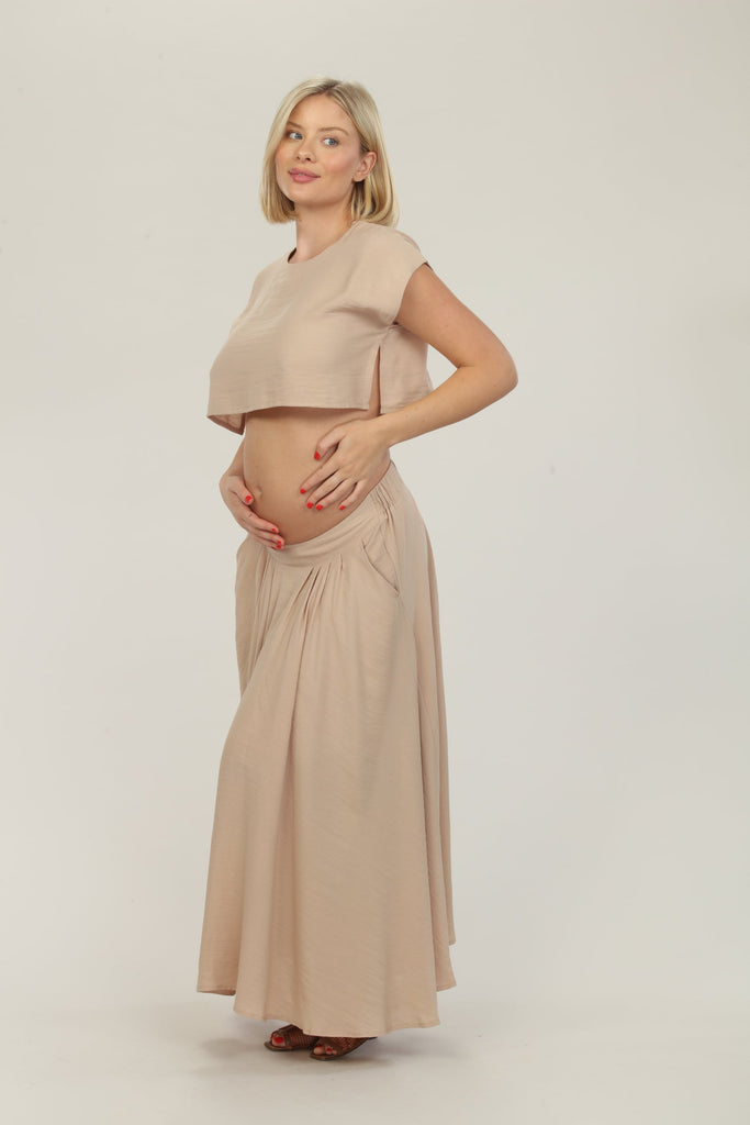 Stone Blouse And Skirt Maternity Dress Side